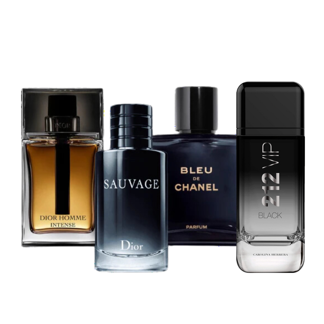 4 Parfums - 212 Vip Black, Sauvage Dior, Bleu de Chanel, Dior Homme Intense (ACHETEZ 1, OBTENEZ 4)