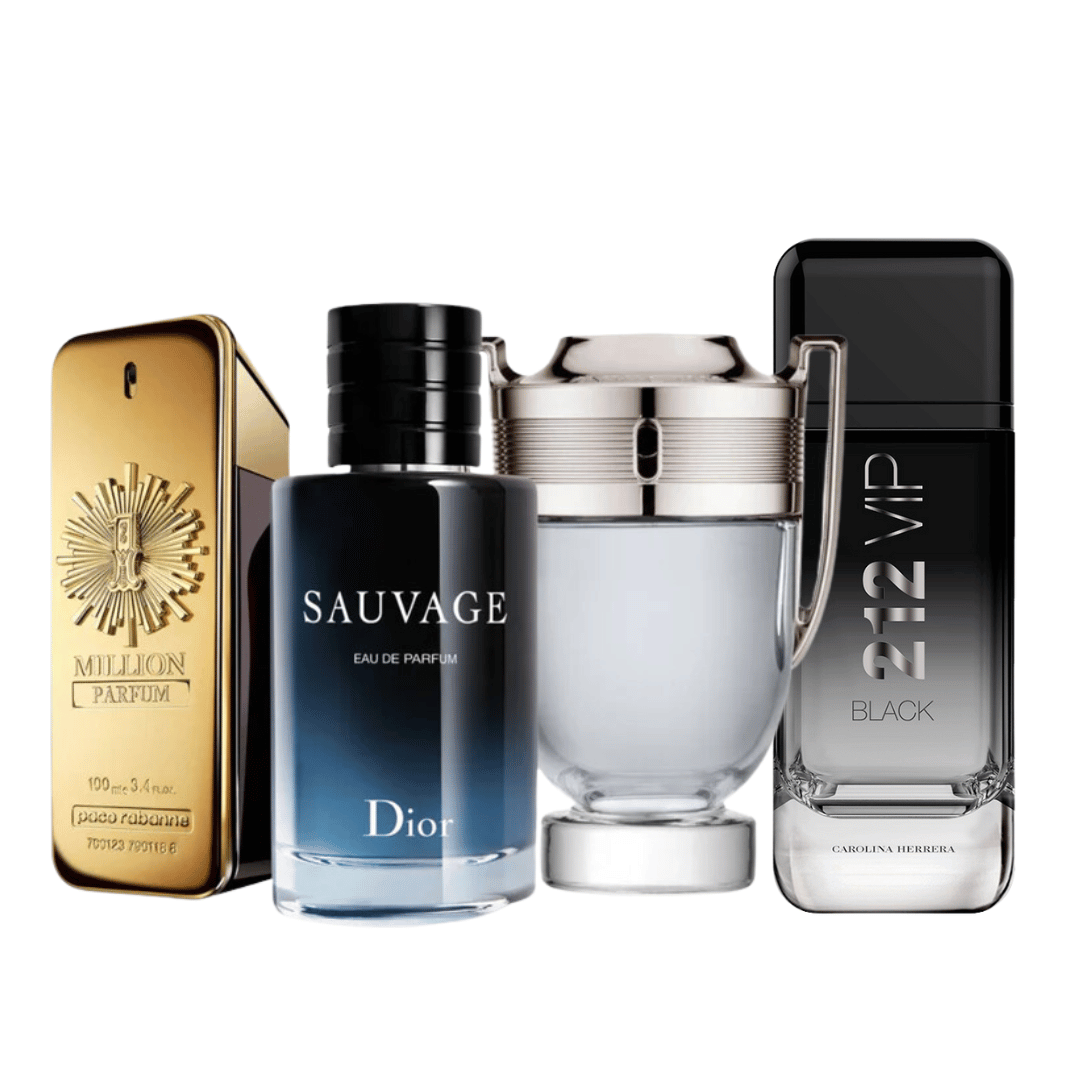 4 Parfums - 212 Vip Black, Paco Rabanne ONE MILLION, Dior SAUVAGE et Paco Rabanne INVICTUS (ACHETEZ 1, OBTENEZ 4)