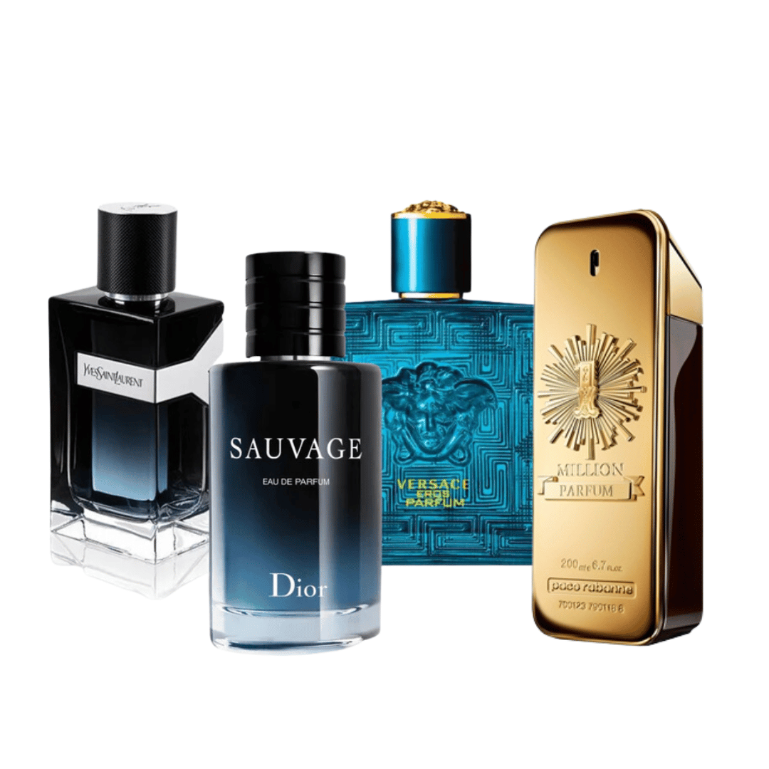 4 Parfums - 1 Million, Dior SAUVAGE, Yves Saint Laurent Y MEN et Versace EROS (ACHETEZ 1, OBTENEZ 4)